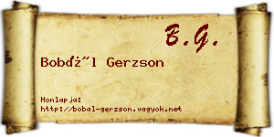 Bobál Gerzson névjegykártya